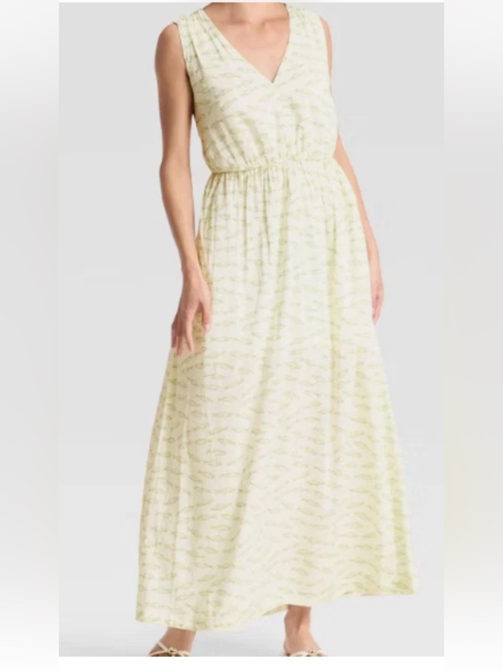 a new day Light Sage Printed One-Shoulder Maxi Dress